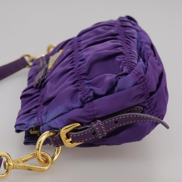 PRADA Accessory Pouch Nylon Purple Gold Auth - Picture 10 of 15
